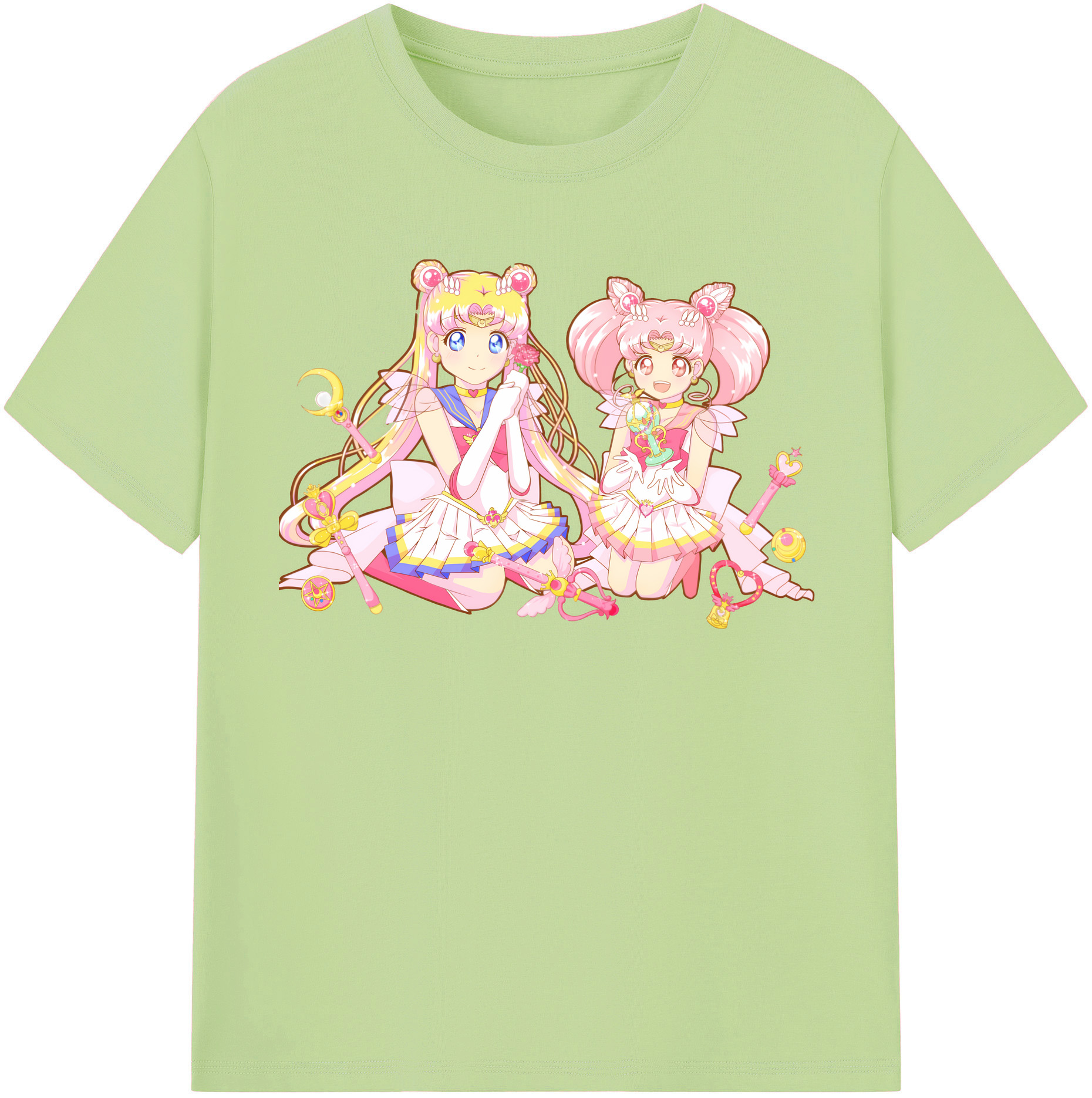 （画像用） 美少女戦士セーラームーン 月野 うさぎ つきの うさぎ Sailor Moon Tsukino Usagi 綿100％半袖Tシャツ（フロントプリント）